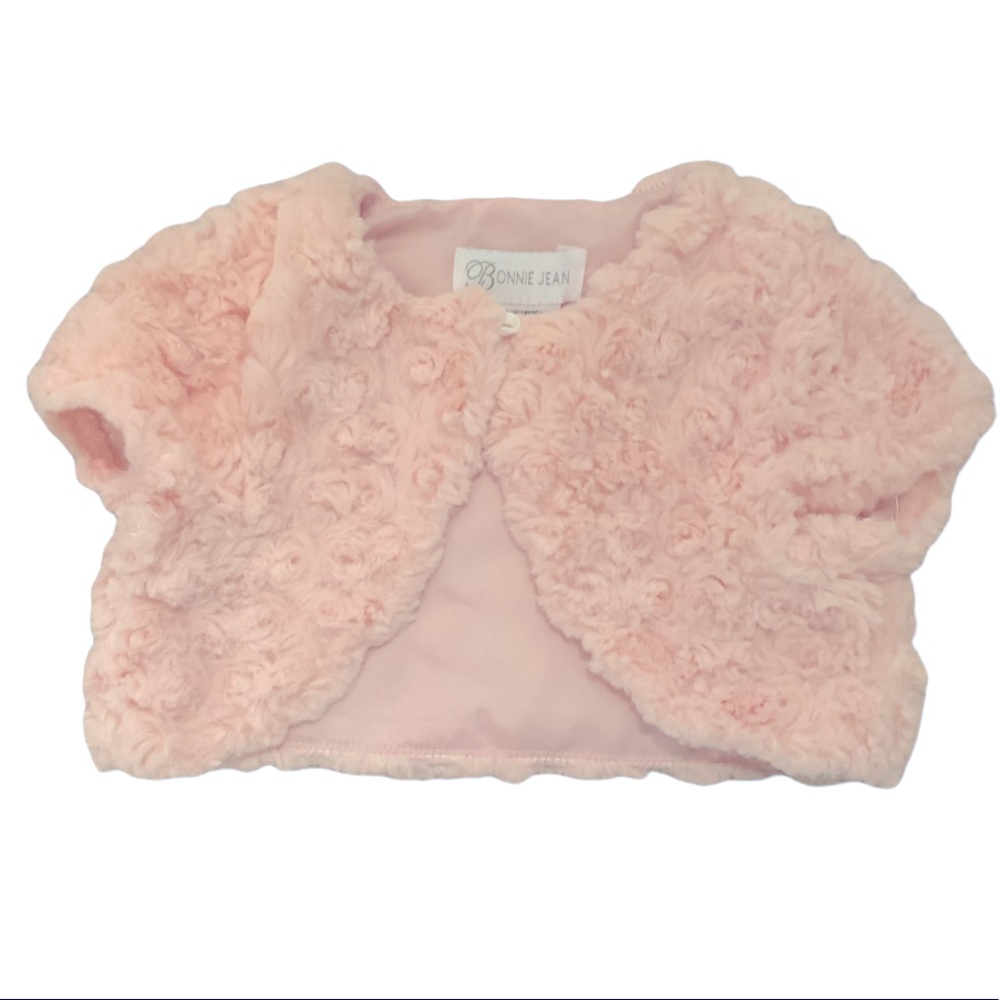 Short Sleeved Faux Fur Cardigan/Bolero